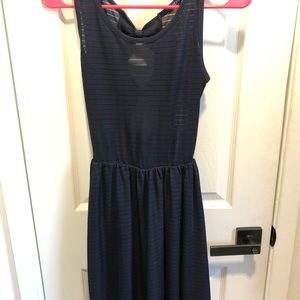 Navy blue dress with bow ties